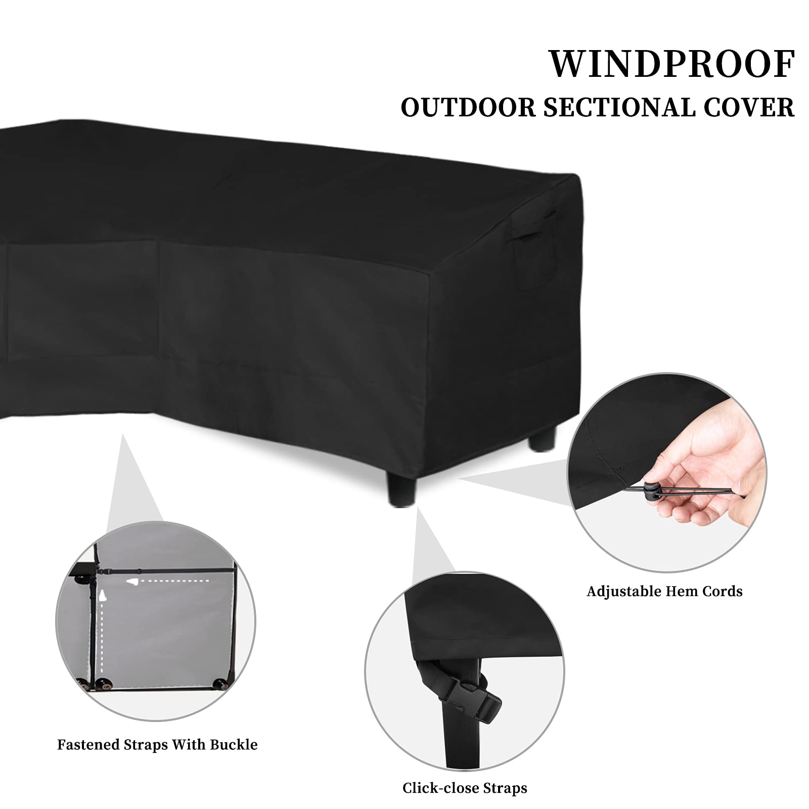 Easy-Going 600D cover with side handles enables single-person installation.