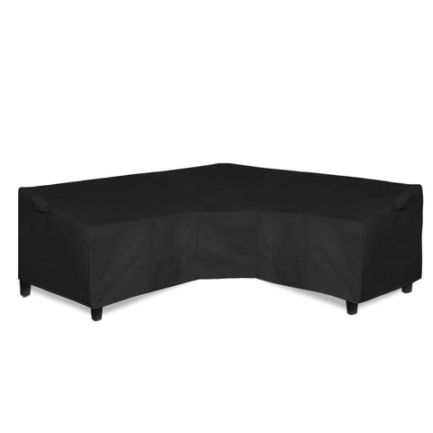 Easy-Going 600D patio V-shaped sectional cover provides waterproof protection for outdoor furniture.