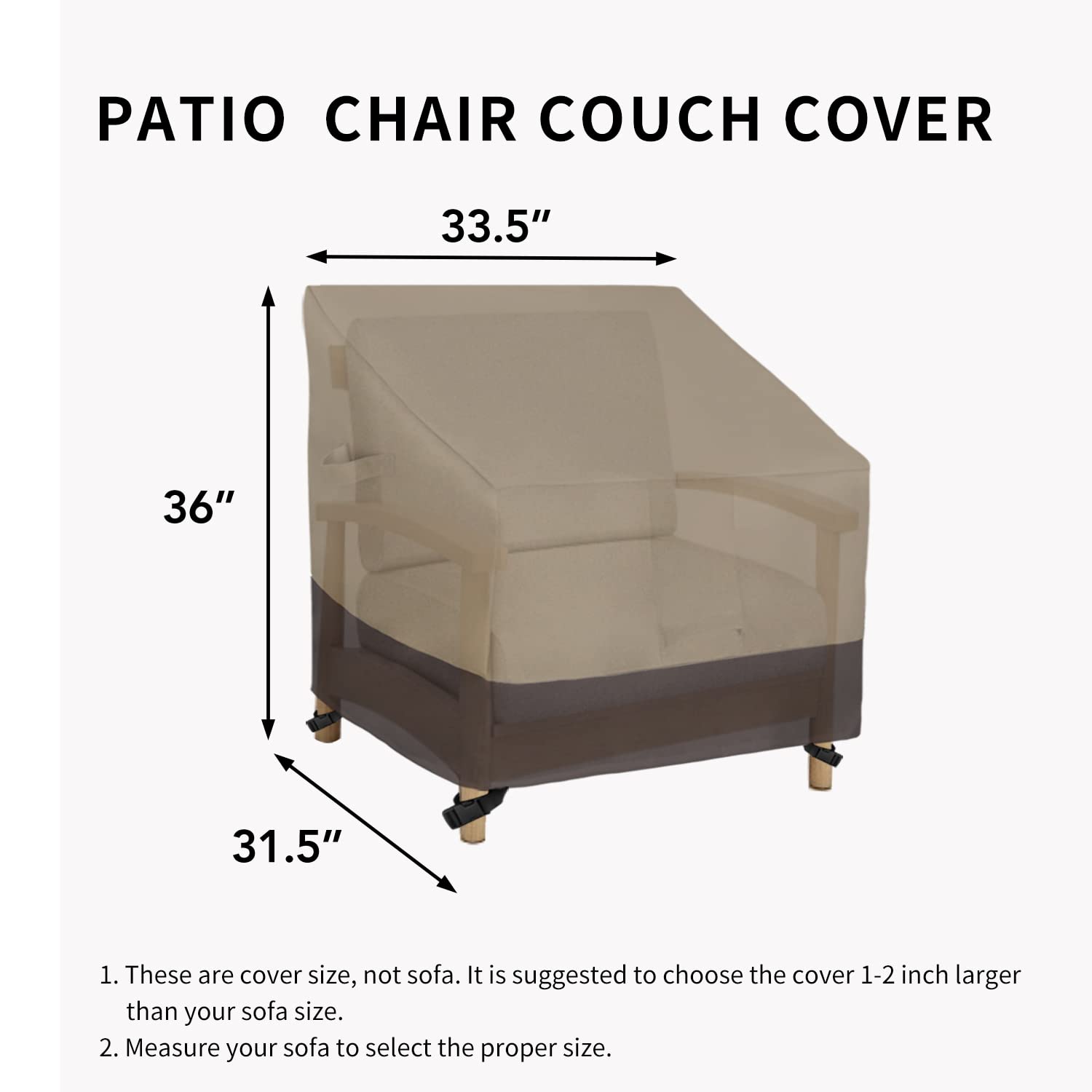 Easy-Going chair cover with two handles for easy installation and removal.