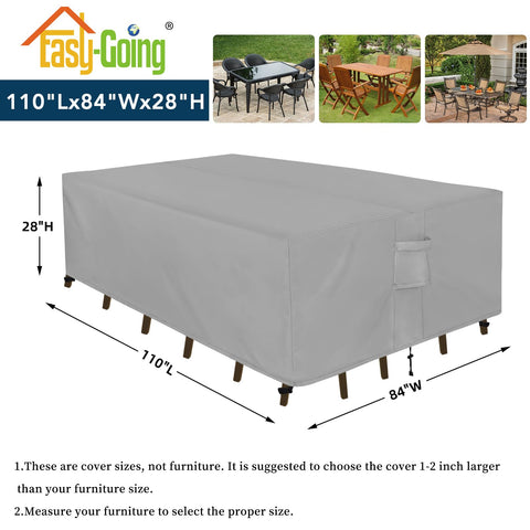 Easy-Going colorfast fabric shields outdoor set from UV fading and color loss.