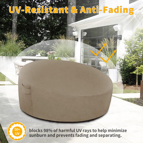 Easy-Going daybed cover air vent design reduces condensation and wind lofting.