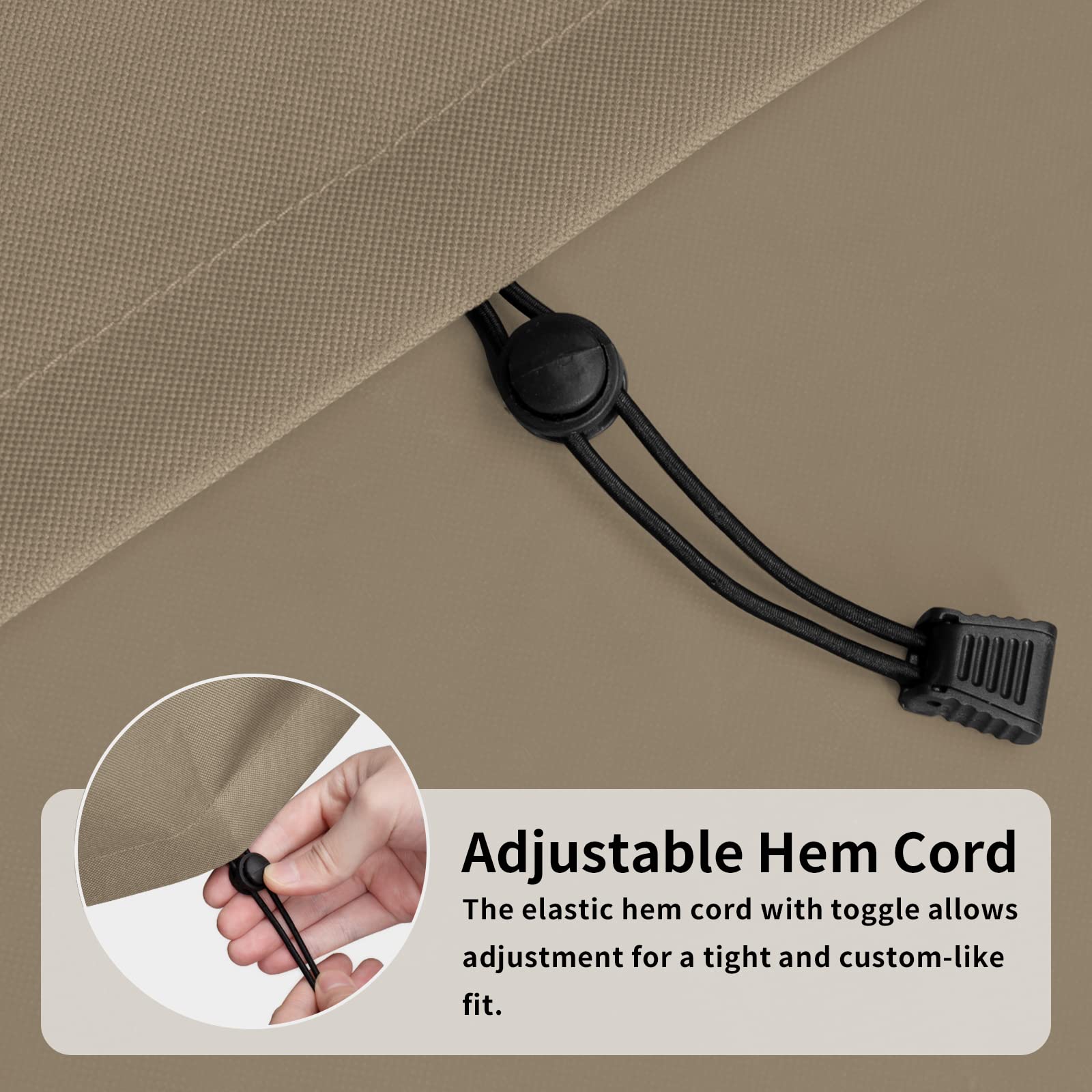 Easy-Going daybed cover padded handles allow easy fitting and removal.