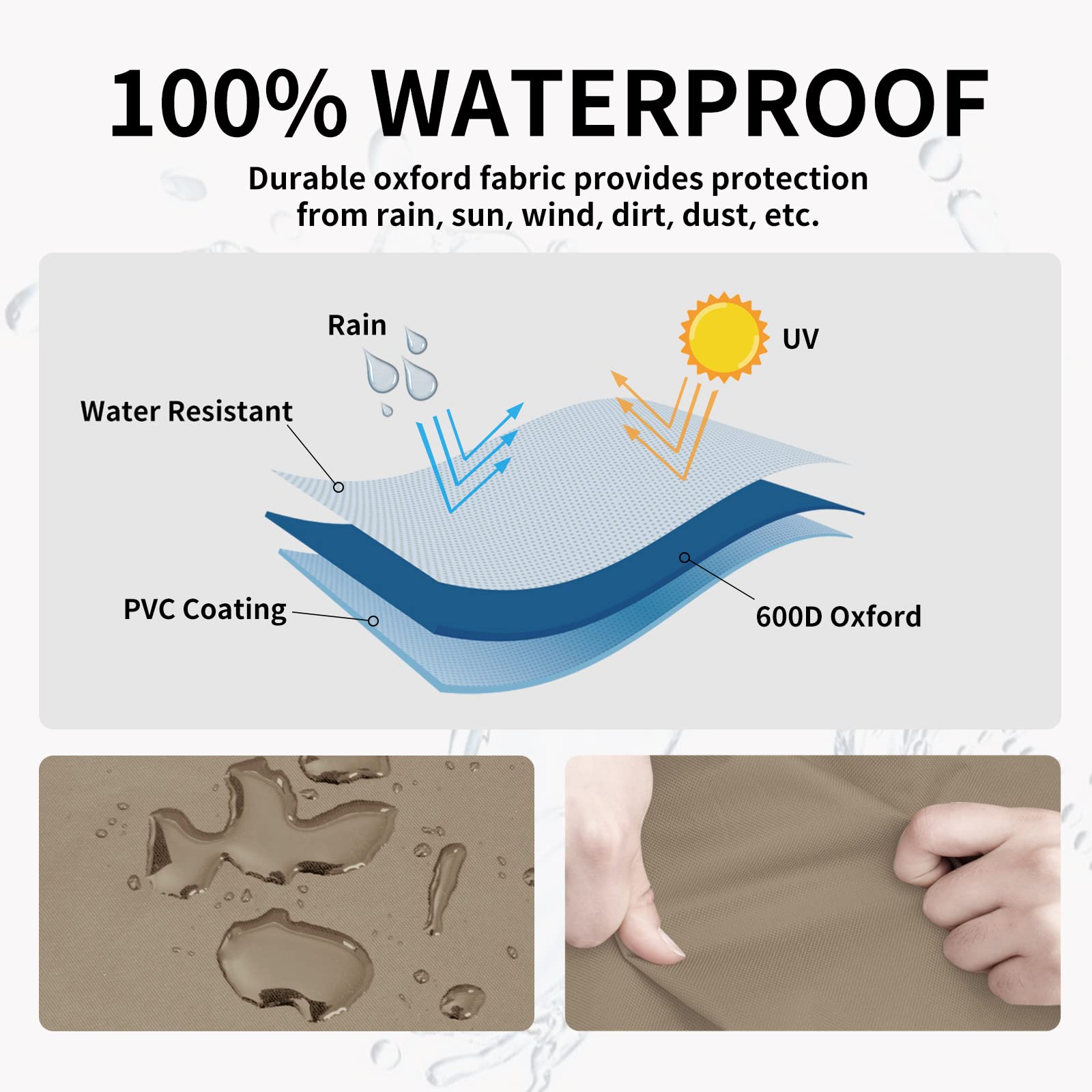 Easy-Going daybed cover UV-resistant protection in sunny outdoor setting.