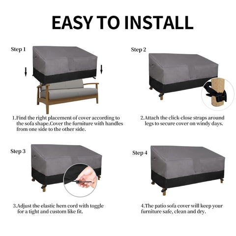 Easy-Going easy-clean fabric can be wiped down after rainy or dusty days.