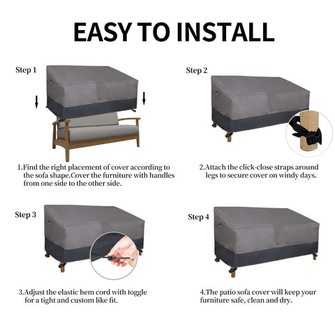 Easy-Going padded handles simplify installation and removal of the cover.