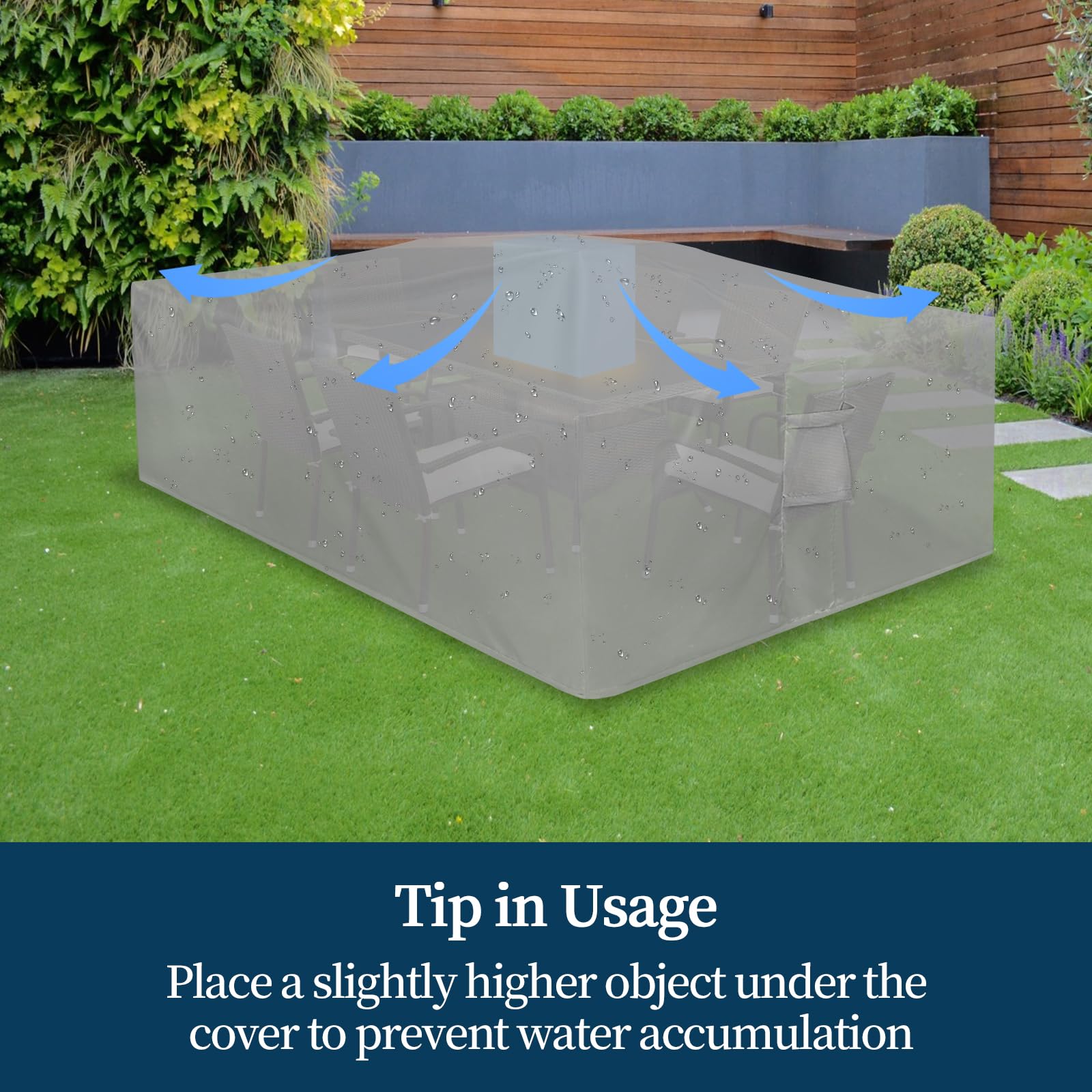 Easy-Going clear usage tips help prevent water pooling and debris buildup.