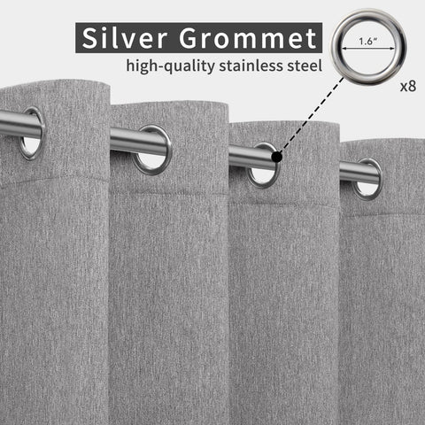 Easy-Going bottom tabs secure the curtain against wind at outdoor spaces.