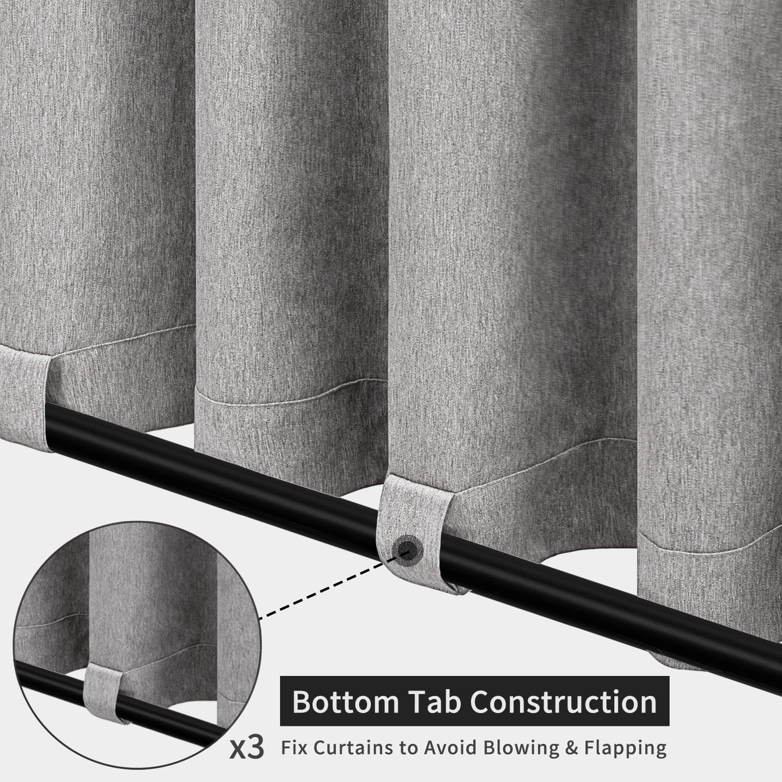 Easy-Going linen-look curtain provides privacy in porch or gazebo setups.