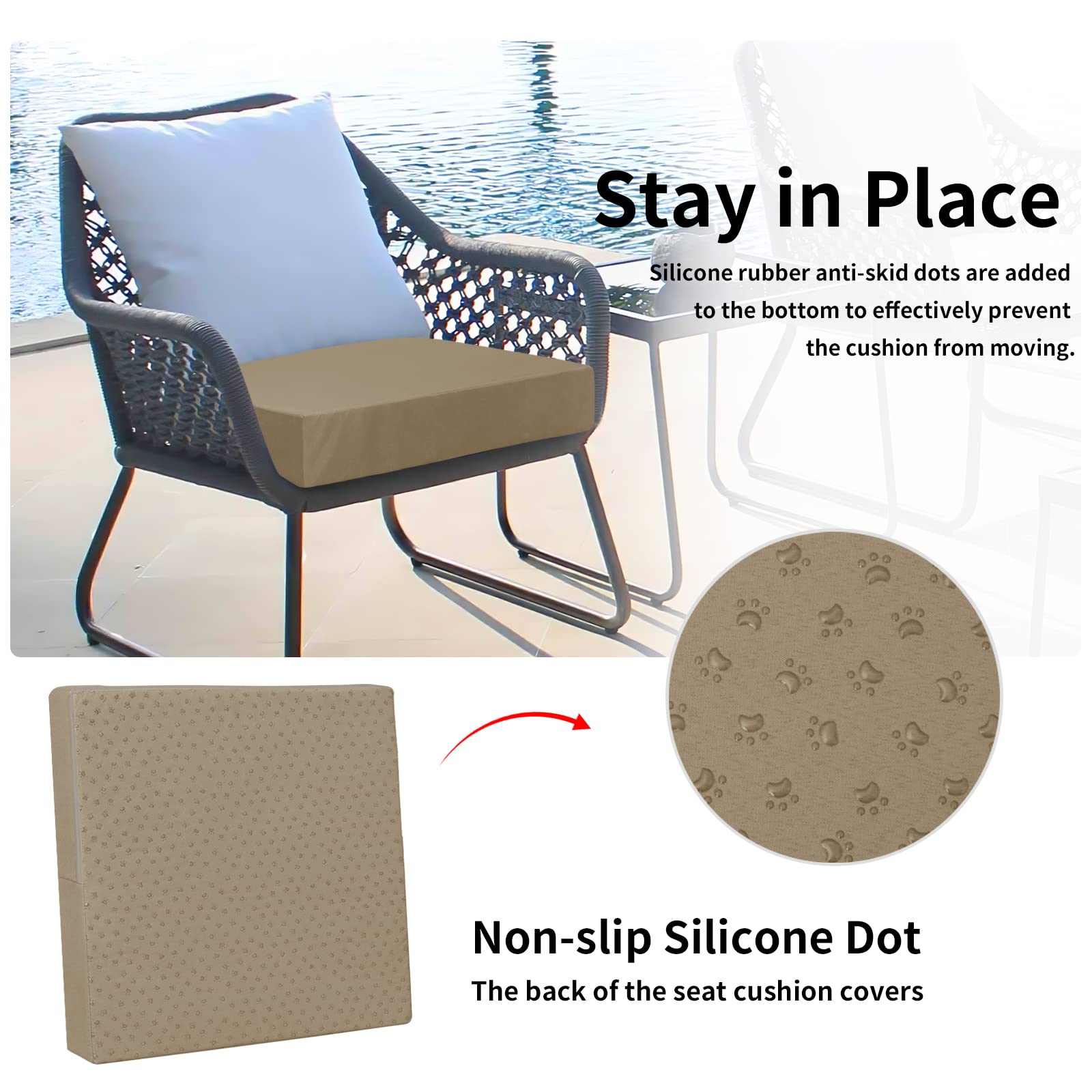 Machine washable cushion cover for simple upkeep and care.