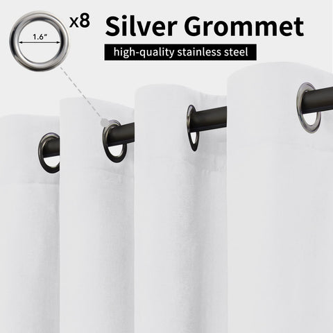 Easy-Going Outdoor Curtain bottom-tab detail illustrates wind resistance for privacy.