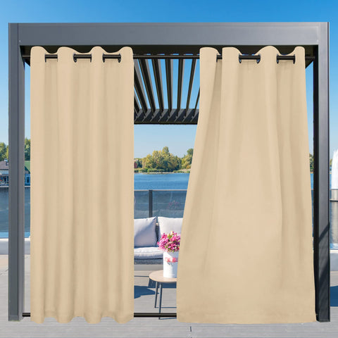Easy-Going bottom-tab curtain stabilized against wind.