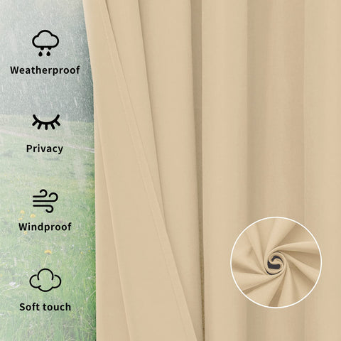 Easy-Going outdoor curtain ideal for porch, gazebo or patio.