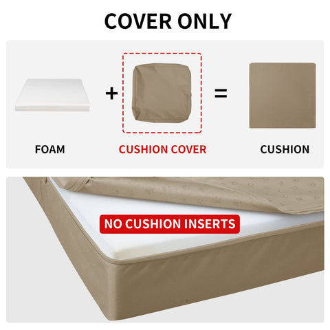 Durable oxford fabric provides waterproof protection for outdoor cushions.