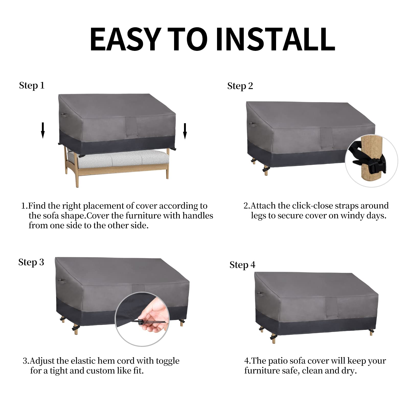 Air vent reduces interior condensation and wind lofting on Easy-Going cover