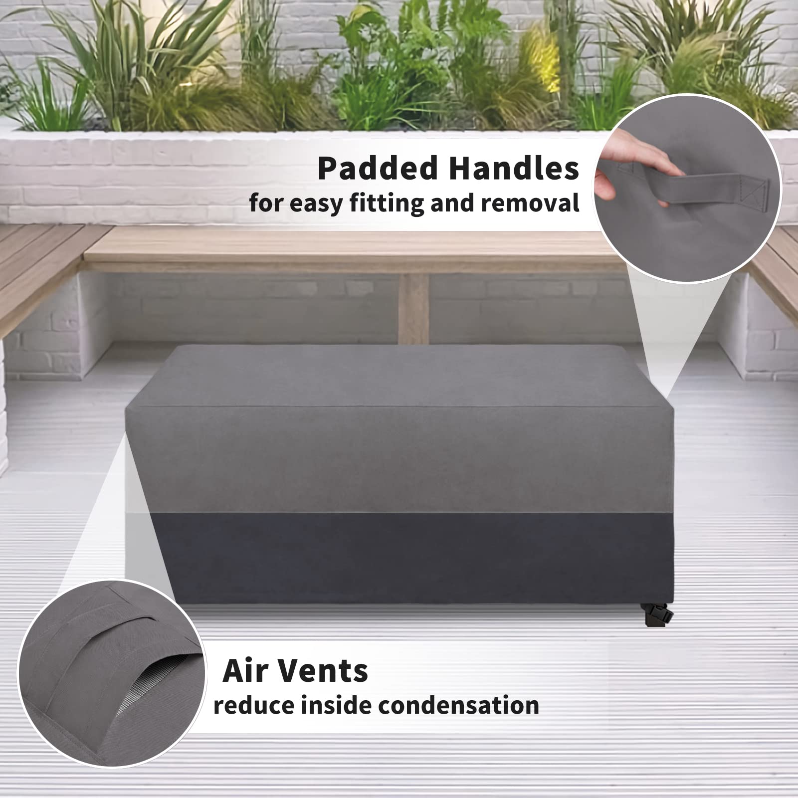 Easy-Going outdoor table cover demonstrates weatherproof protection