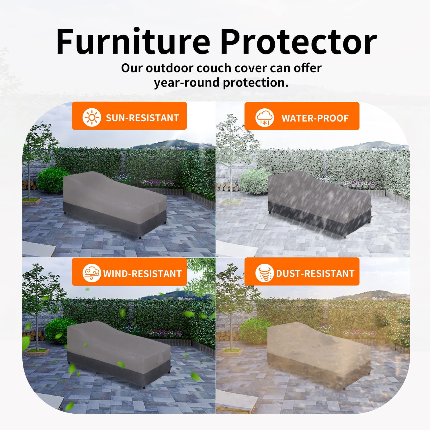 Easy-Going pad handles simplify installation and removal of the cover.