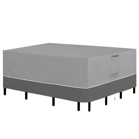 Easy-Going patio cover on a 110x84 rectangle setup protects from rain and dust.