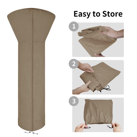 Easy-Going cover designed to fit most pro-pane heaters with 89 in H x 33 in D x 19 in W.
