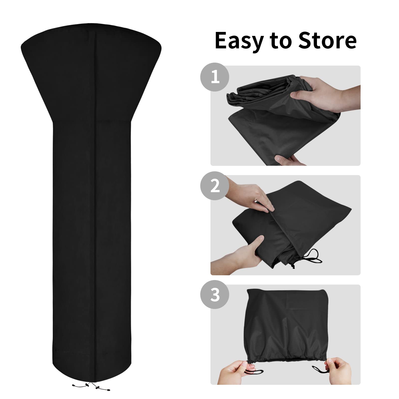 Easy-Going patio heater cover storage bag included for tidy storage