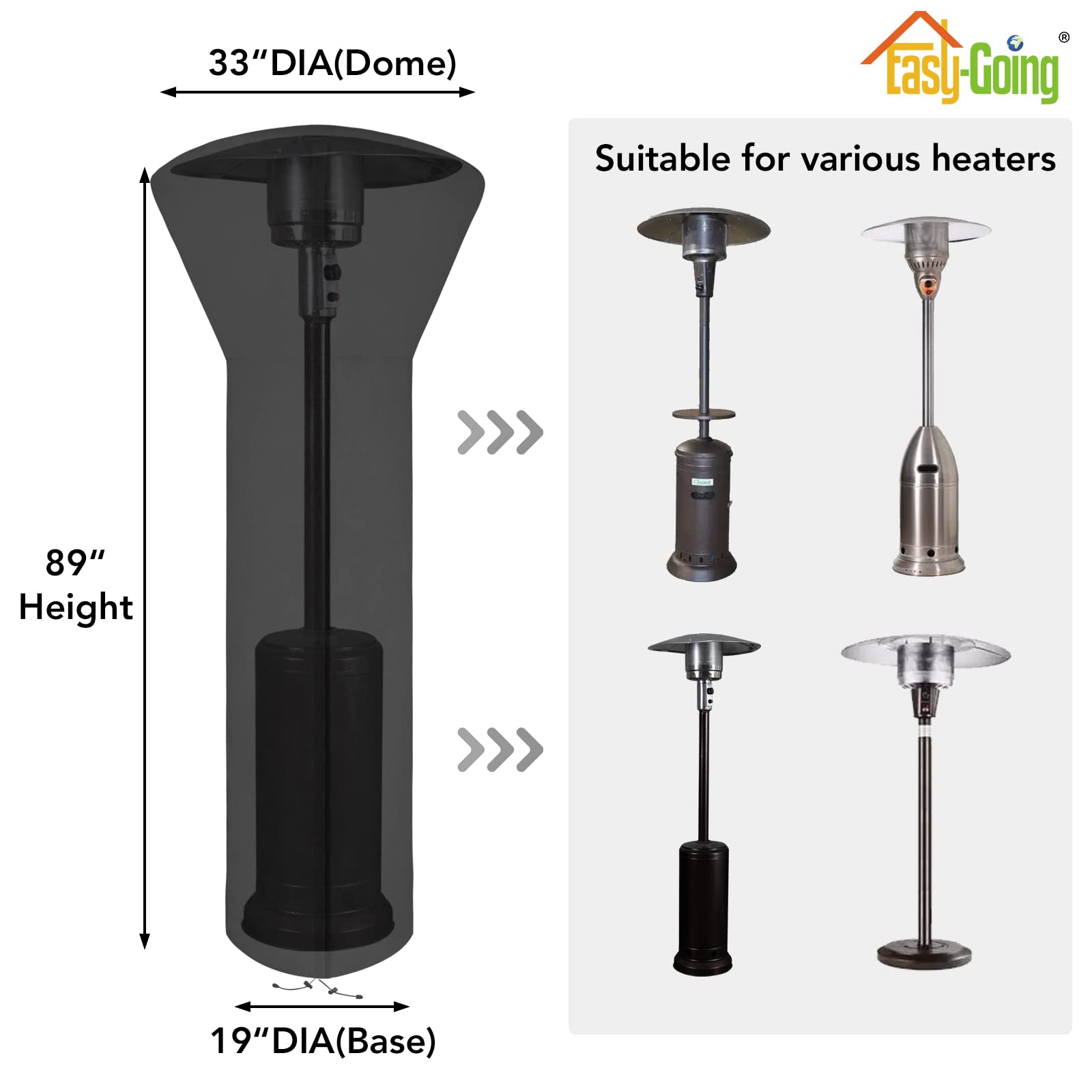 Easy-Going patio heater cover UV-resistant shields sun damage