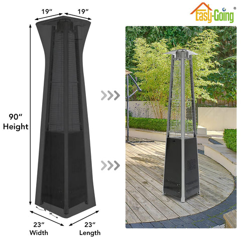 Easy-Going pyramid torch cover zipper detail for easy on and off