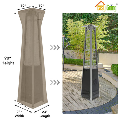 Easy-Going pyramid-torch-heater-cover-dustproof view highlights shield against dust.