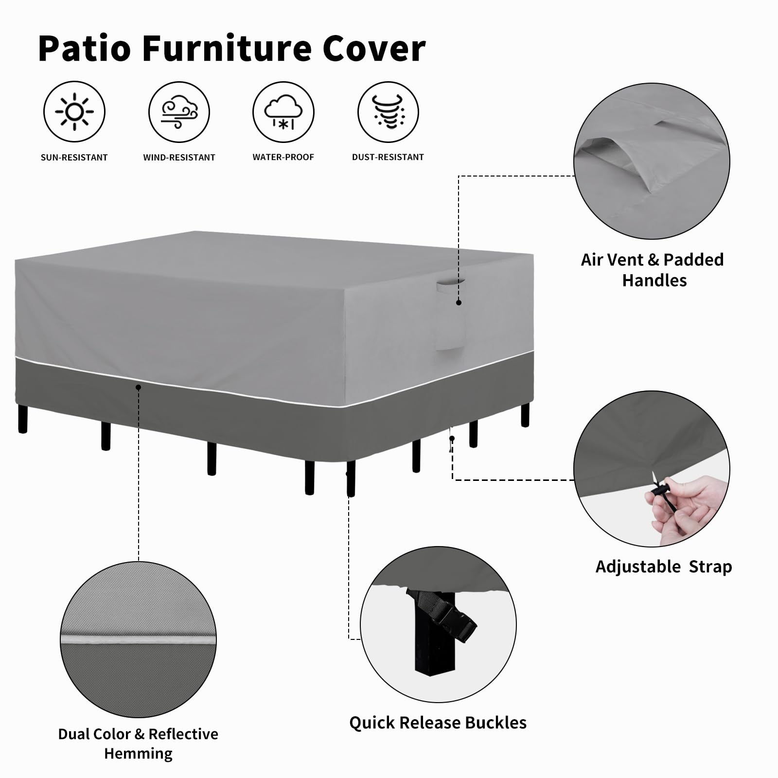 Easy-Going cover features padded handles for quick on/off installation.