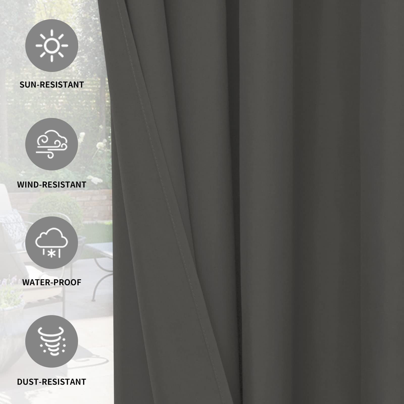 Easy-Going curtains with silver grommets for durable hanging