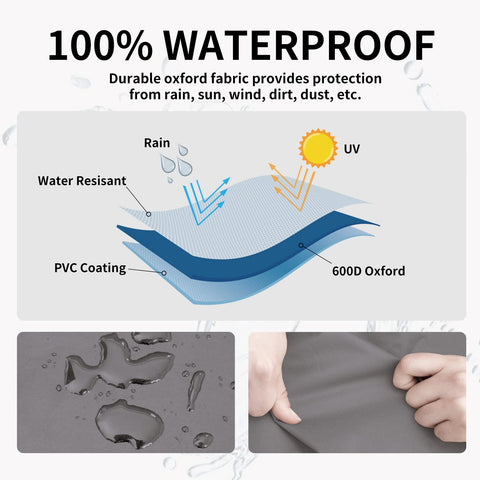 Easy-Going two-tone gray cover adds stylish, weather-ready look to outdoor seating.