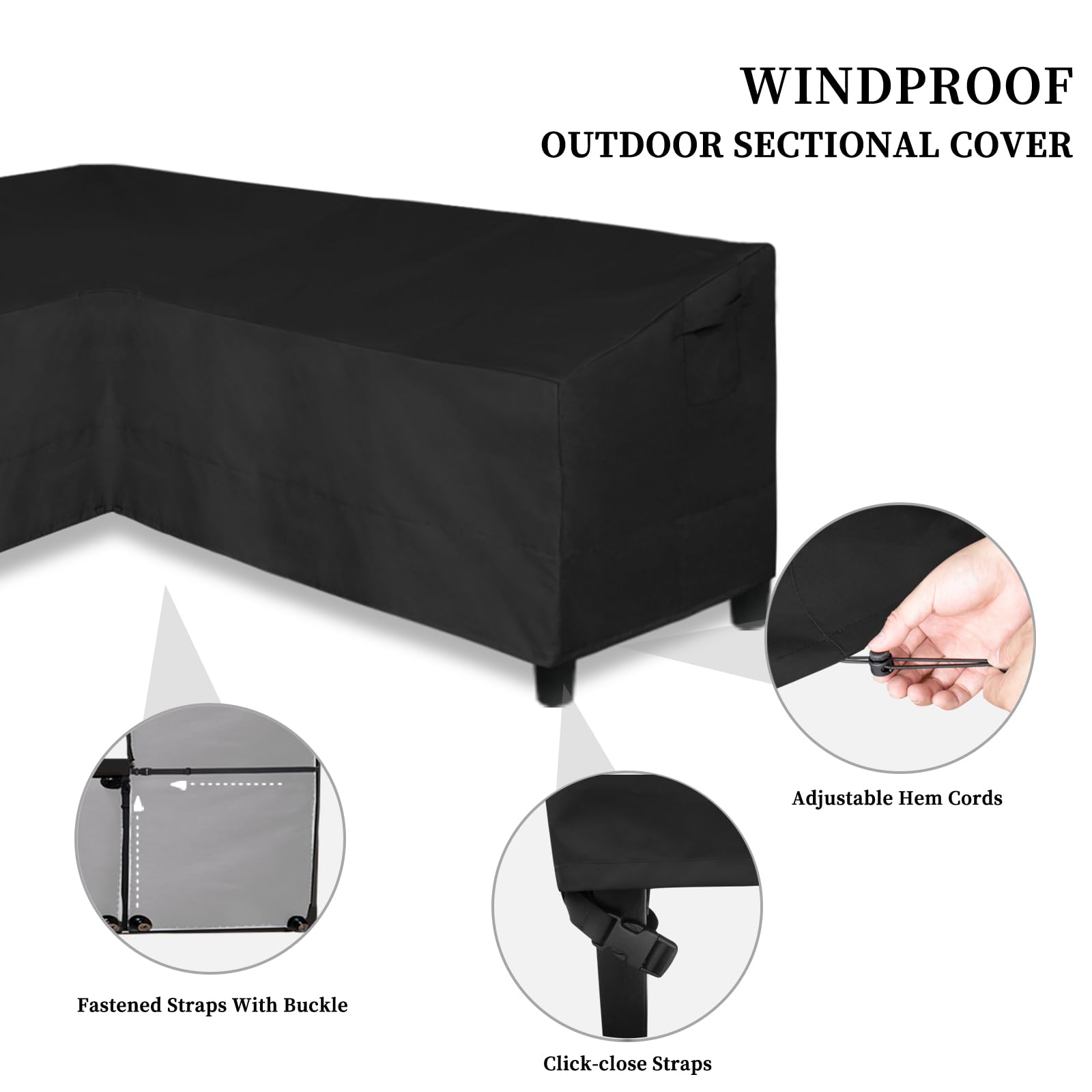 Easy-Going heavy-duty fabric with PVC backing provides durable, 100% waterproof coverage.