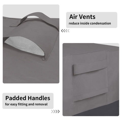 Wind-proof quick-release buckles keep the cover secure outdoors
