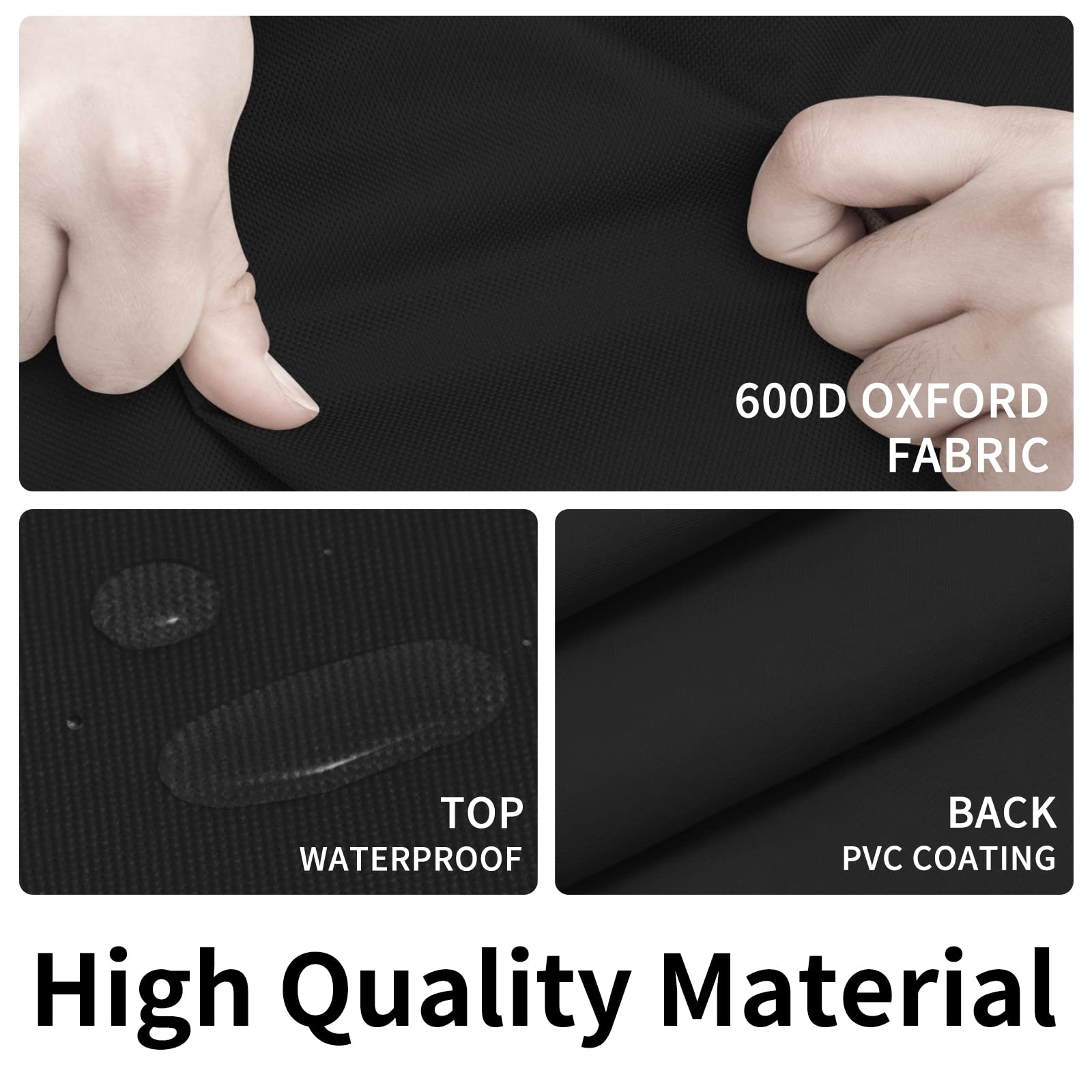Easy-Going windproof corner buckles secure the cover against gusts