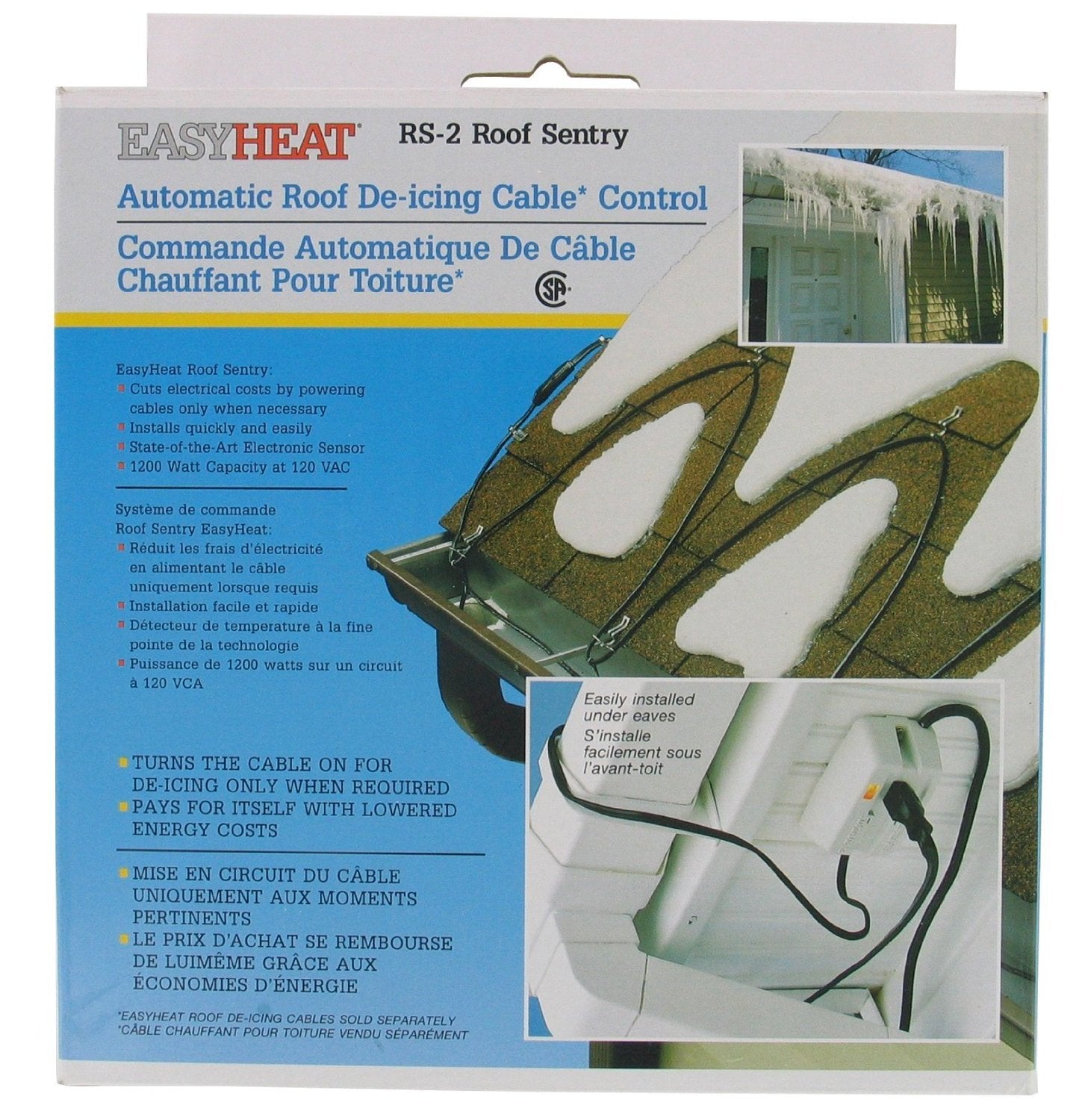 Easy Heat RS-2 electronic sensor demonstrates automatic de-icing activation.