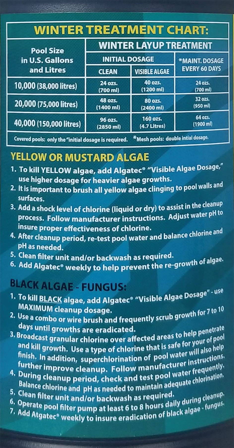 easycare algatec being poured to evenly distribute in a pool