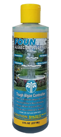 EasyCare FounTec bottle pour shows algaecide action for clearer water.