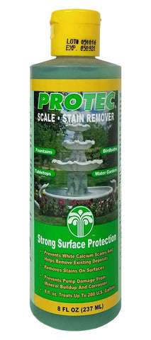 EasyCare ProTec scale-stain remover bottle front for fountains and birdbaths.