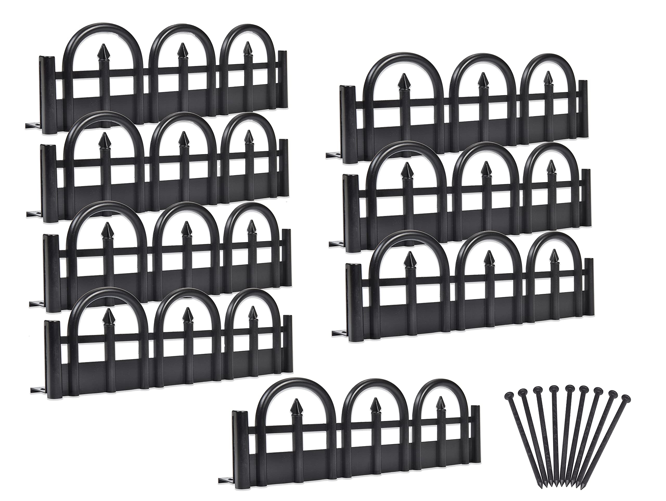 Black wrought-iron look EasyFlex border enhances garden aesthetics