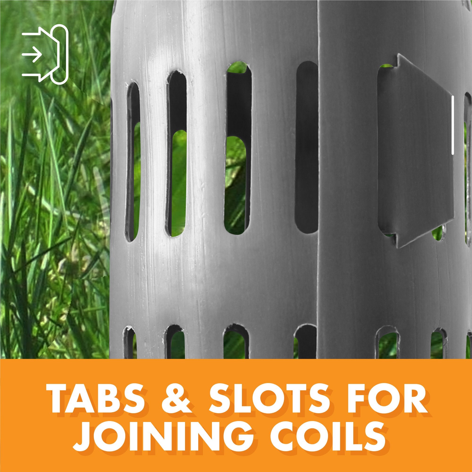 Gray EasyFlex coil at the base of a tree blends with bark for discreet protection.