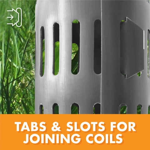 Gray EasyFlex coil at the base of a tree blends with bark for discreet protection.