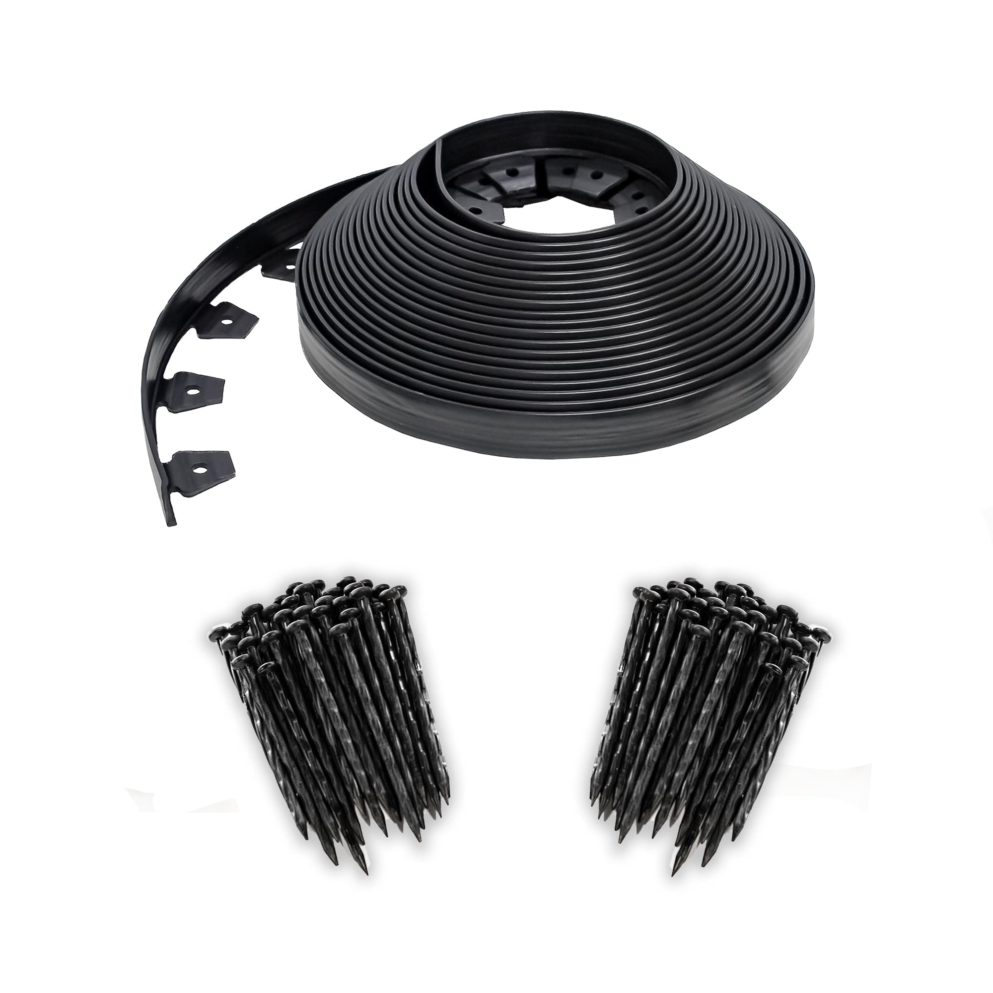 EasyFlex No-Dig edging 100ft coil displays a clean lawn edge for precise borders.