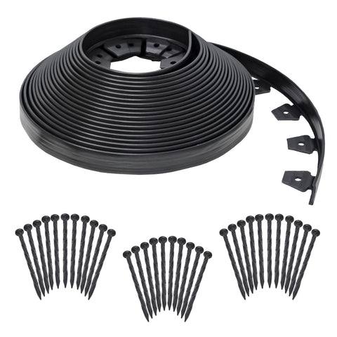 EasyFlex No-Dig edging coil defines a sharp lawn border for a polished look