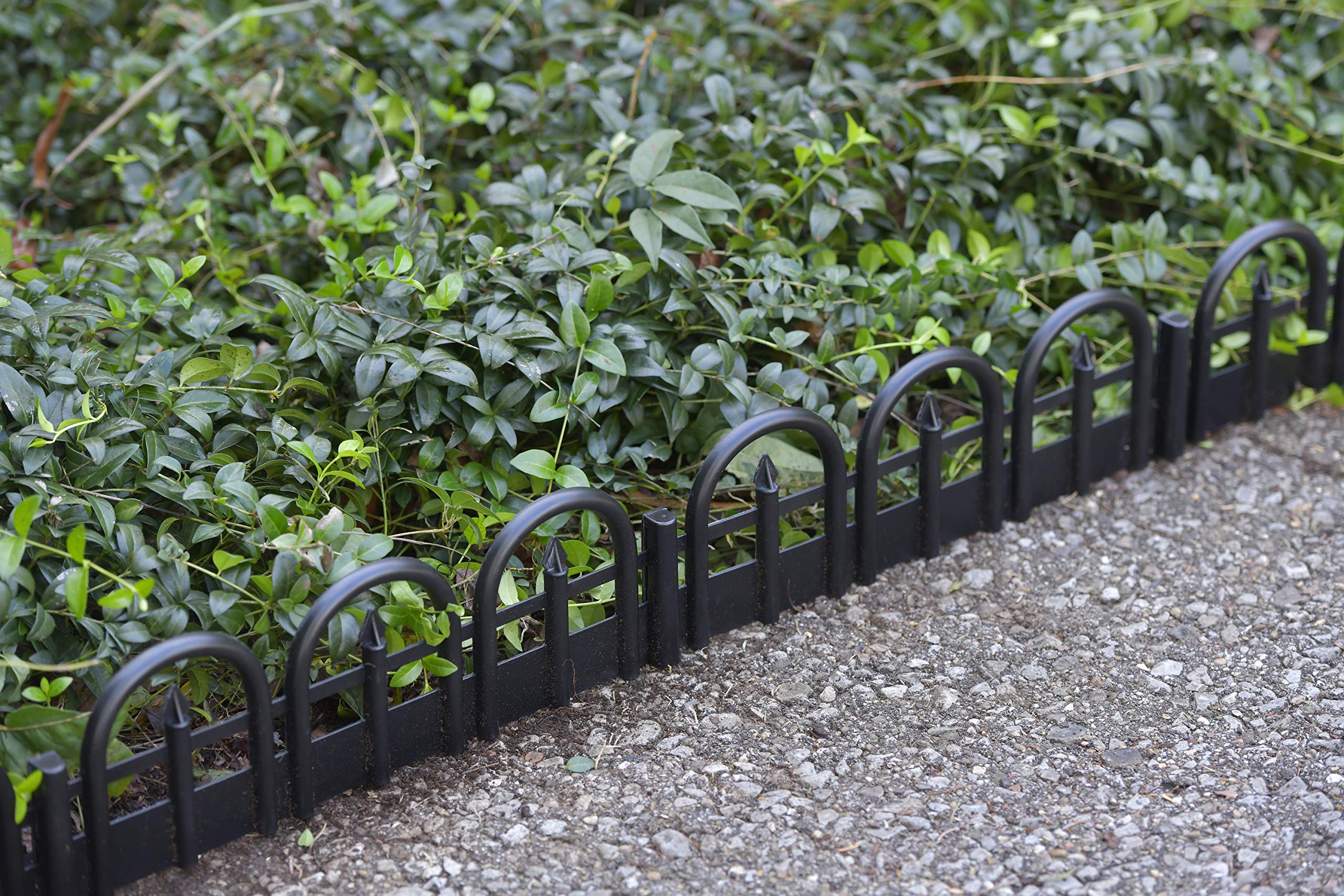 EasyFlex edging installed on landscape fabric helps define beds and suppress weeds