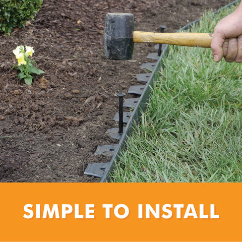 EasyFlex weed-fabric-ready edging deters weeds while allowing irrigation
