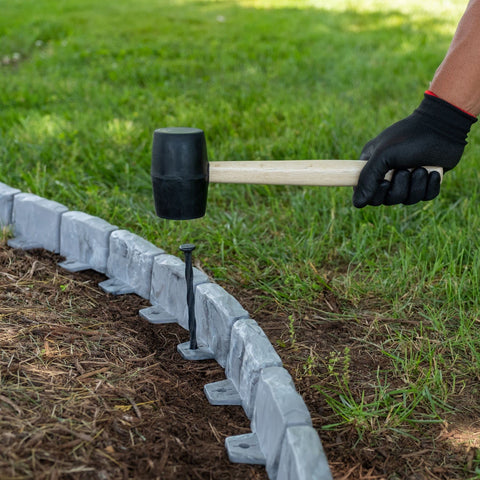 EasyFlex weed-blocking border shown around planting bed.