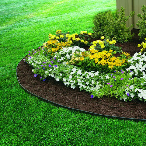 EasyFlex edging works with weed fabric to minimize weed growth