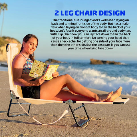 EASYGO backrest adjustable tan chair set at a comfortable angle