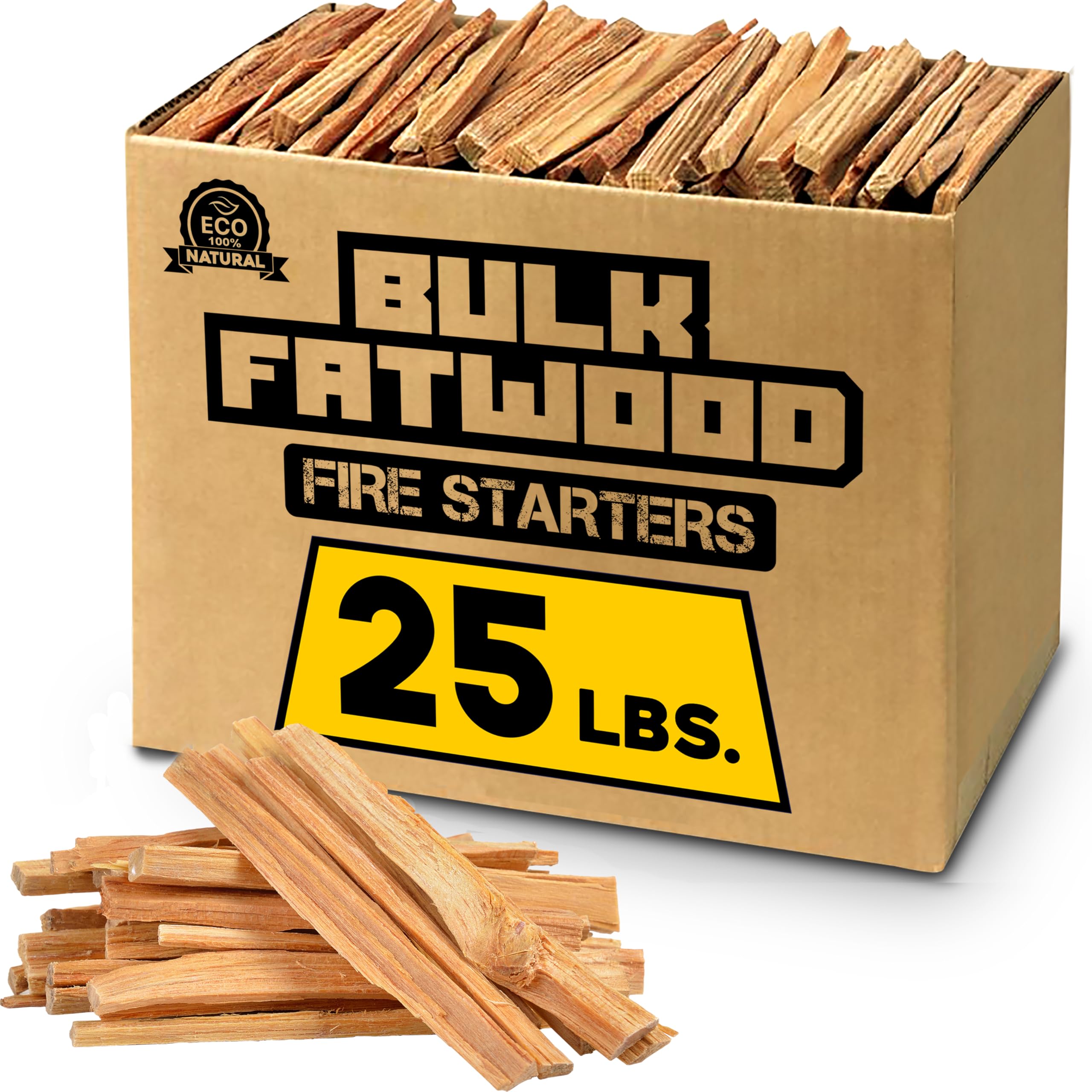 Eco-Stix Fatwood fire starter sticks ignite quickly for campfires and outdoor cooking.