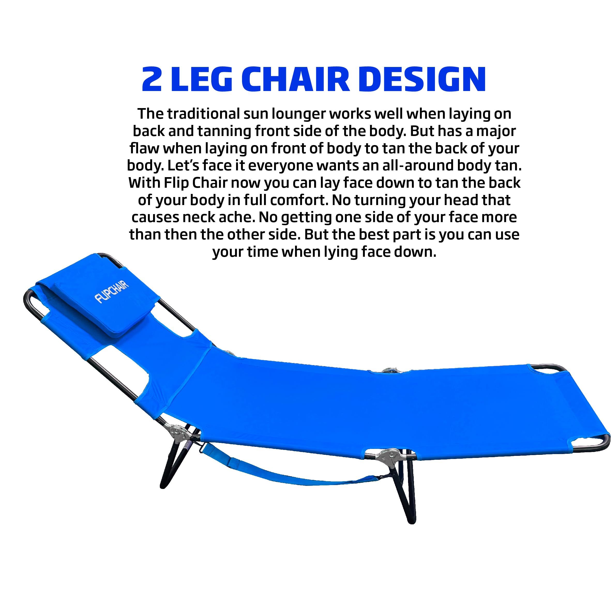 EasyGO Face Down Tanning Chaise chair neck-friendly reading while tanning.