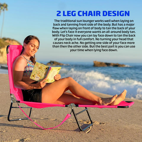 EasyGo Products pink lawn chair headrest pillow detail.