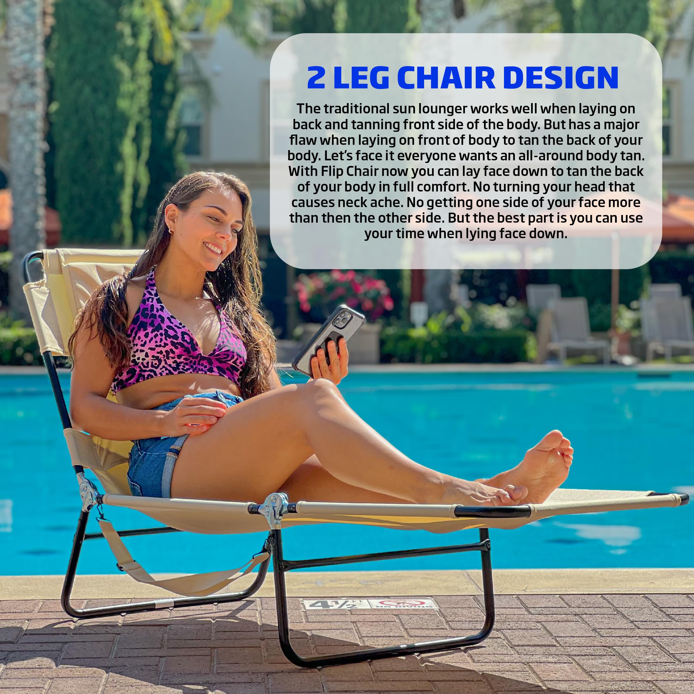 EasyGo Products two-leg design provides stable support during tanning.